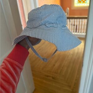 JoJo Maman Bebe Blue Striped Kids Hat